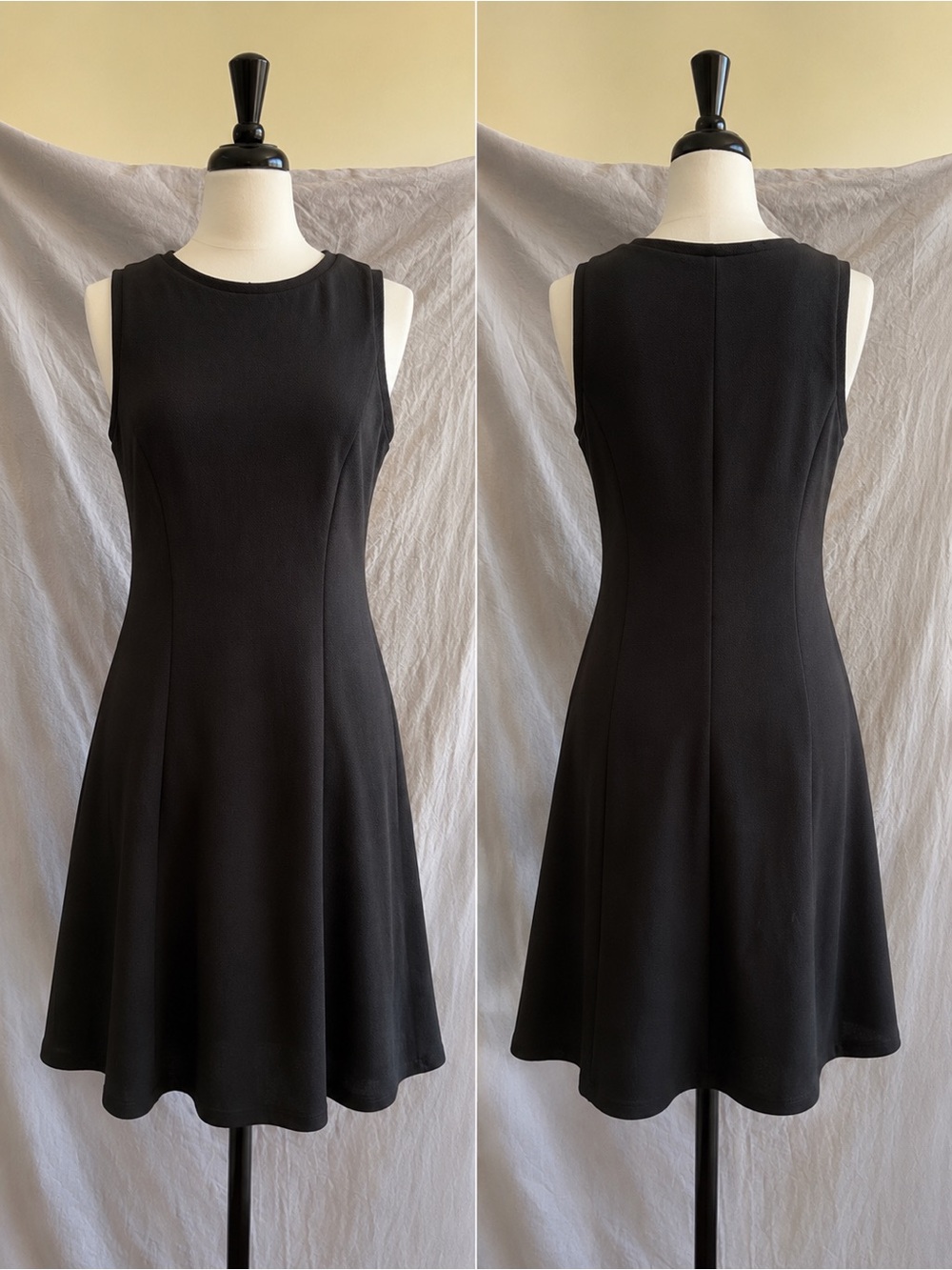 Joe Fresh Black Sleeveless Fit-and-Flare Midi Dress size M medium